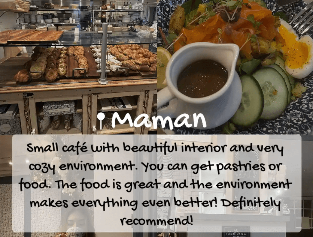 Maman is a delightful spot for a cozy catch-up with friends